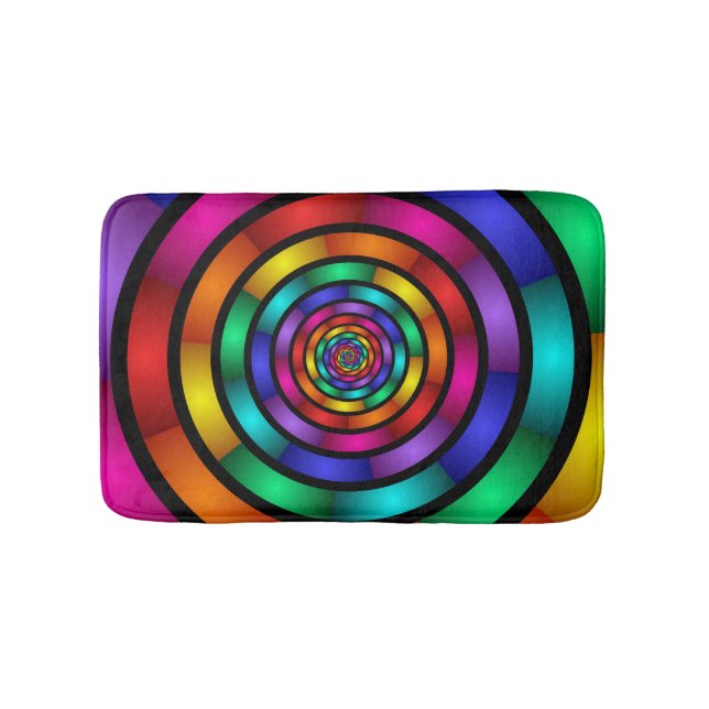Alfombrilla De Baño Arte fractal moderno y psicodélico (Anverso)