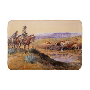 Alfombrilla De Baño Arte occidental “Trabajado” de Charles M Russell