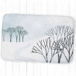 Alfombrilla De Baño Arte paisajístico de nieve de invierno