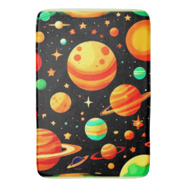 Alfombrilla De Baño Arte Personalizado cósmico con tonos cálidos