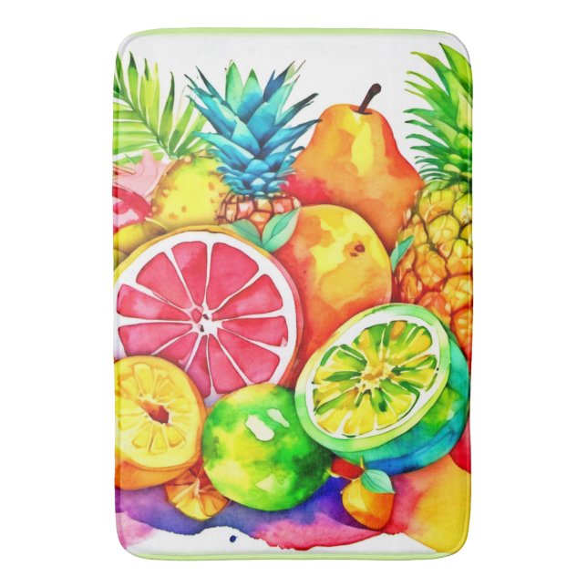 Alfombrilla De Baño Arte Personalizado de frutas tropicales (Frente vertical)