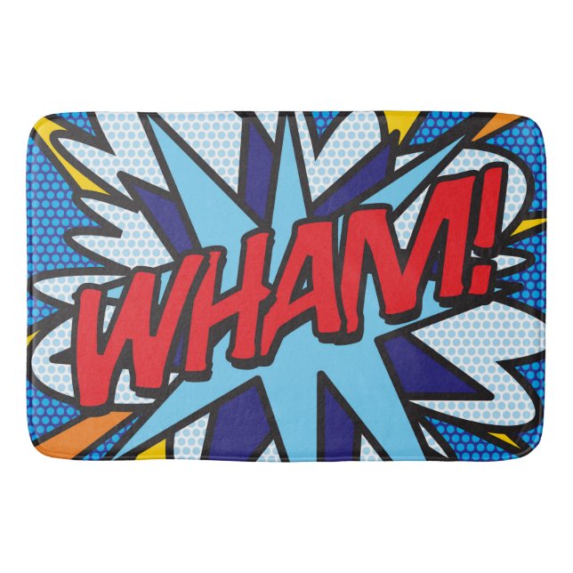 Alfombrilla De Baño Arte Pop de Cómic Retro Divertido WHAM (Anverso)