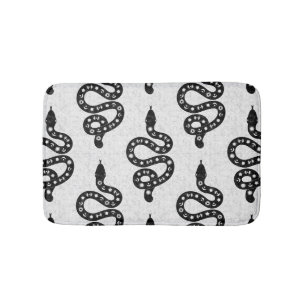 Alfombrilla De Baño Arte popular texturizado grungy brujeril serpiente