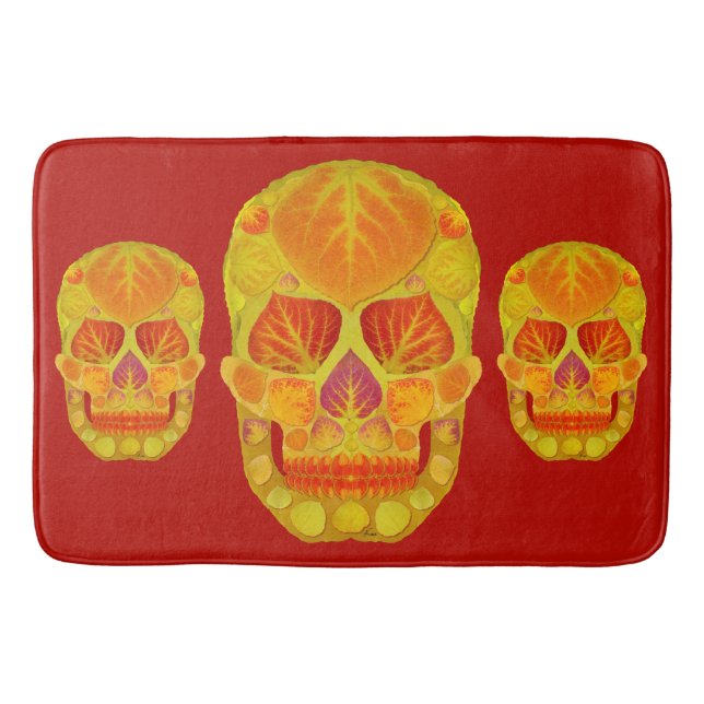 Alfombrilla De Baño Aspen Leaf Skull 13 (Anverso)