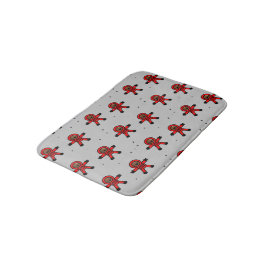 Alfombrilla De Baño Astronautas rojos sobre gris