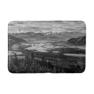 Alfombrilla De Baño Atabasca Lookout, fotografía de paisaje monocromo
