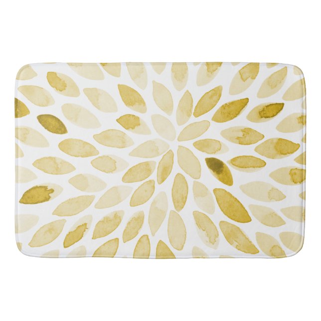 Alfombrilla De Baño Ataques de pincel amarillo acuarela (Anverso)