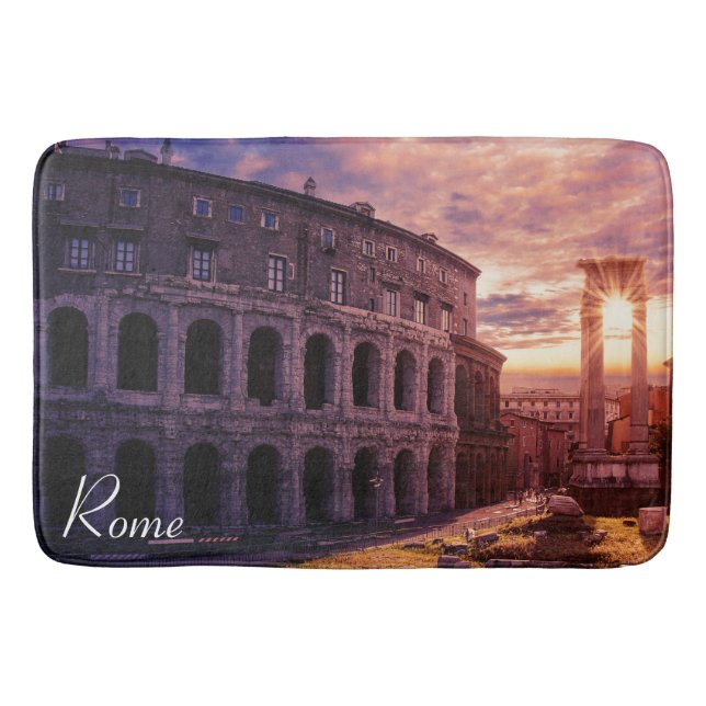 Alfombrilla De Baño Atardecer sobre el Coliseo de Roma (Anverso)