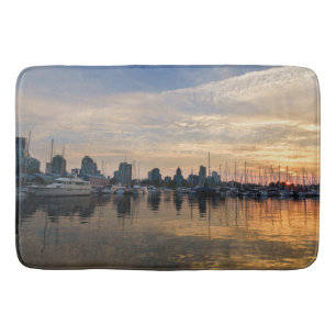 Alfombrilla De Baño Atardecer sobre la línea aérea de Vancouver
