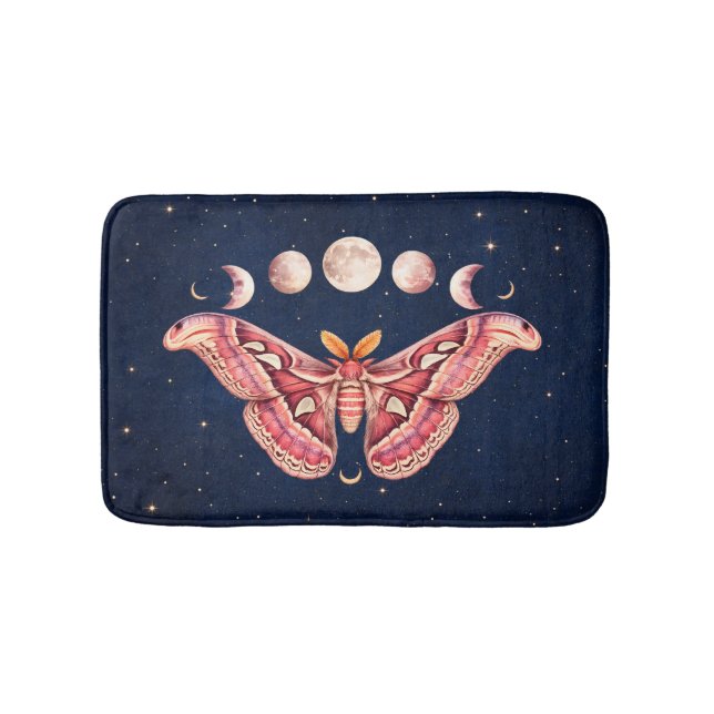 Alfombrilla De Baño Atlas Moth Night Sky Cosmos Moon Phase | Boho Art (Anverso)
