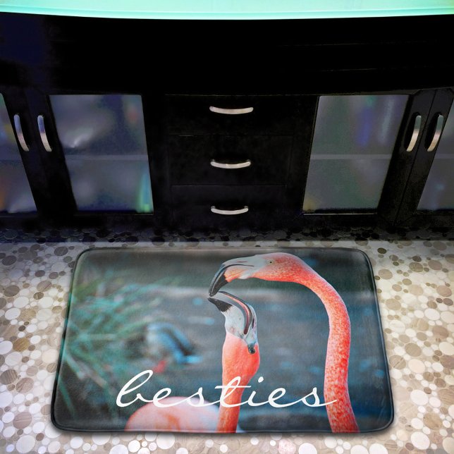 Alfombrilla De Baño Audaz Flamingo Rosa Bestis Amigos Foto Cute Divers (Subido por el creador)