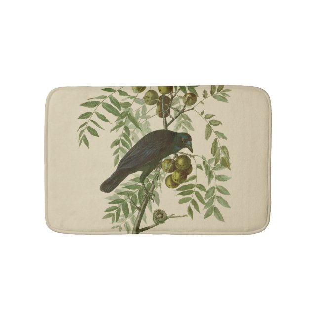 Alfombrilla De Baño Audubon American Crow Black Bird (Anverso)