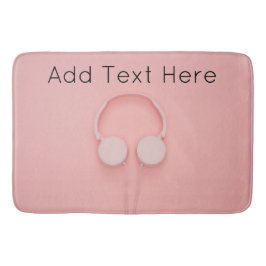 Alfombrilla De Baño Auriculares rosados con cables