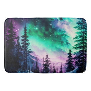 Alfombrilla De Baño Aurora Celestial Borealis Luces del Norte Vivid