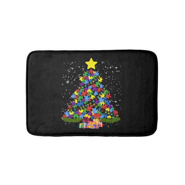 Alfombrilla De Baño Autismo - Árbol de Navidad (Anverso)