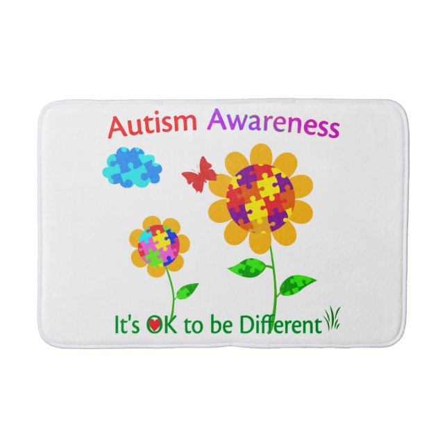 Alfombrilla De Baño Autismo Conciencia Girasol (Anverso)