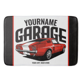 Alfombrilla De Baño Auto muscular personalizado 1967 Red Fastback Gara