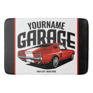 Alfombrilla De Baño Auto muscular personalizado 1967 Red Fastback Gara