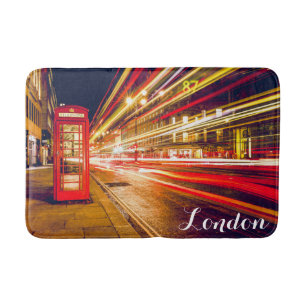 Alfombrilla De Baño Autobuses de Londres por la noche