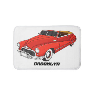 Alfombrilla De Baño Automóvil rojo clásico de 1948