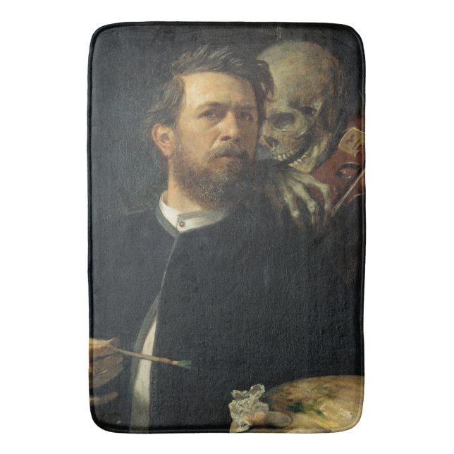 Alfombrilla De Baño Autoretrato con la muerte como ladrón (de Böcklin) (Frente vertical)