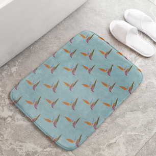 Alfombrilla De Baño Ave tropical Verde azulada moderna de Paraíso de m