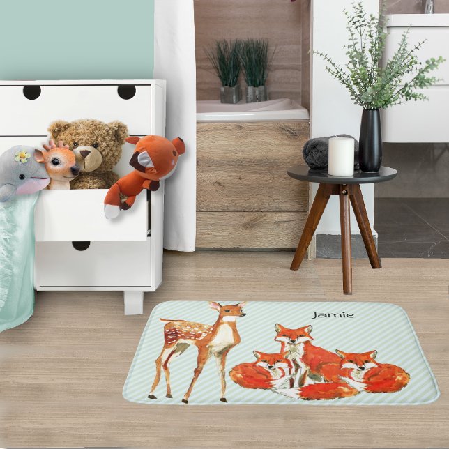 Alfombrilla De Baño Aventura Personalizada de los Niños Deer Fox (Subido por el creador)