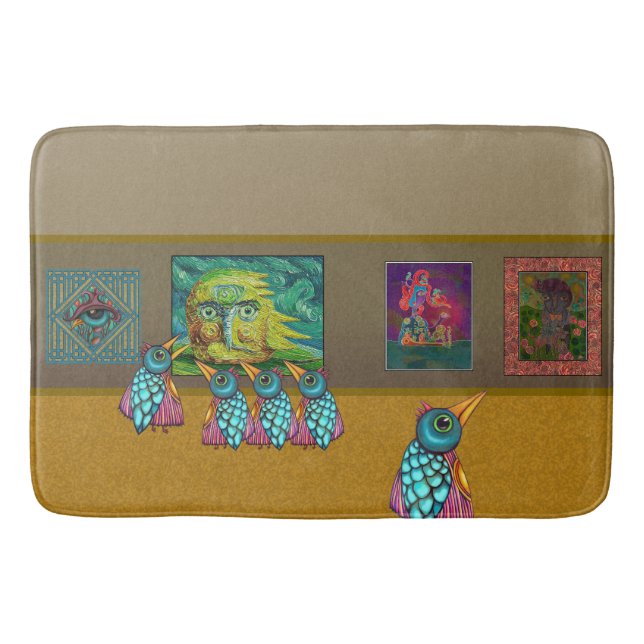 Alfombrilla De Baño Aves en la Galería (Anverso)