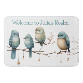 Alfombrilla De Baño Aves extravagantes en ramas Elegancia intemporal