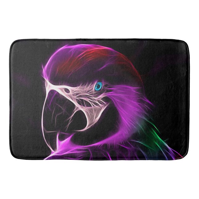 Alfombrilla De Baño Awesome Plum Glow Parrot (Anverso)