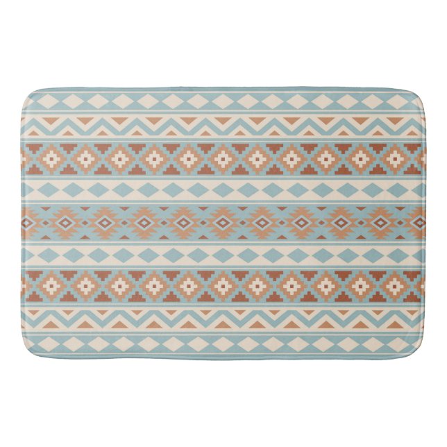 Alfombrilla De Baño Aztec Essence Ptn IIIb Blue Cream Terracottas (Anverso)