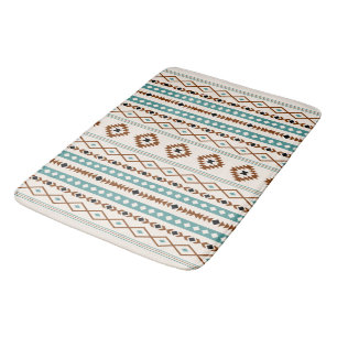 Alfombrilla De Baño Aztec Verde azulada Terracotta Blk Crm Motifs Mixt