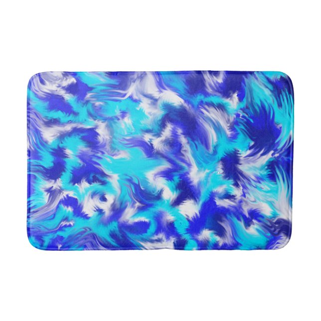 Alfombrilla De Baño Azul abstracto (Anverso)