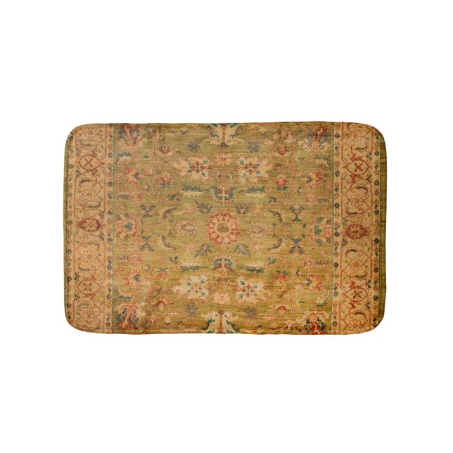 Alfombrilla De Baño Azul amarillo verde oscuro persa  (Anverso)