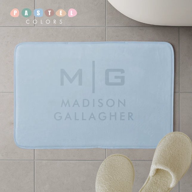 Alfombrilla De Baño Azul Bebé Pastel Luz Suave Sólida del Cielo (Solid Soft Sky Light Pastel Baby Blue Color Bath Mat
)