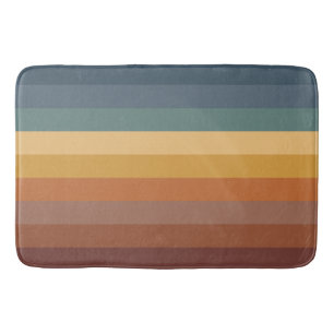 ALFOMBRILLA DE BAÑO AZUL BROWN TAN MUSTARD FRAGMENTA VERDE AZULADA