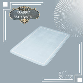 Alfombrilla De Baño Azul claro con borde blanco