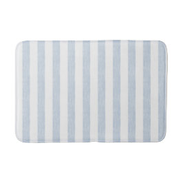 Alfombrilla De Baño Azul Claro Muted Blanco Franja Costera Escandinava