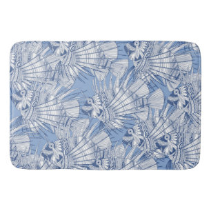 Alfombrilla De Baño azul del espejismo de los pescados