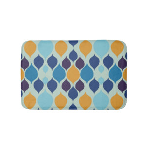 Alfombrilla De Baño Azul geométrico de mediados del siglo XIX