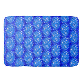 Alfombrilla De Baño Azul Geométrico de Océano Profundo 