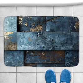 Alfombrilla De Baño Azul Industrial Abstracto 