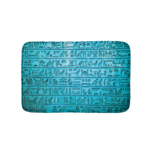 Alfombrilla De Baño Azul jeroglífico egipcio antiguo