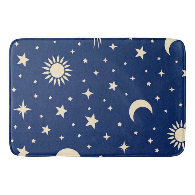 Alfombrilla De Baño Azul Marino Celestial (Anverso)