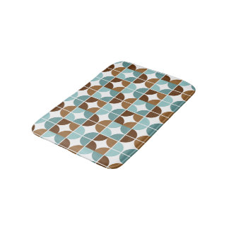 Alfombrilla De Baño Azul marrón retro cuarto