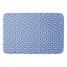 Alfombrilla De Baño Azul moderno remolino cuadros retro