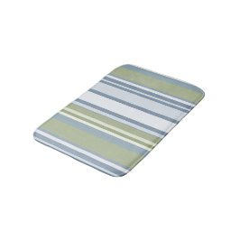 Alfombrilla De Baño Azul pastel oscuro y rayas de lluvia de primavera