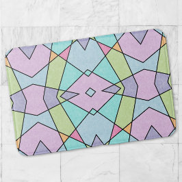 Alfombrilla De Baño Azul rosa pastel escarpado Abstracto geométrico