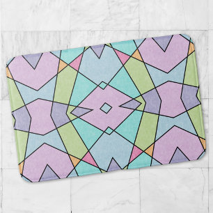 Alfombrilla De Baño Azul rosa pastel escarpado Abstracto geométrico