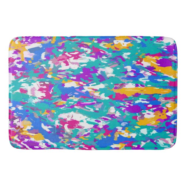 Alfombrilla De Baño Azul, rosa y amarillo (Anverso)